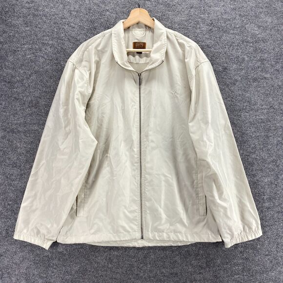 Tasso Ella Jacket Men L Large Beige Collared Full Zip Long Sleeve Pockets Golf - Picture 1 of 8